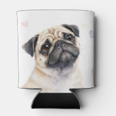 Pug-hond en Hartjes Schattig Blikjeskoeler (Achterkant)