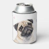 Pug-hond en Hartjes Schattig Blikjeskoeler (Blikje Achterkant)