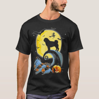 Pug Hond En Maan Grappige Halloween T-shirt