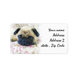 Pug hond etiket