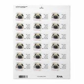 Pug hond etiket (Full Sheet)