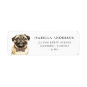 Pug Hond Etiket (Voorkant)