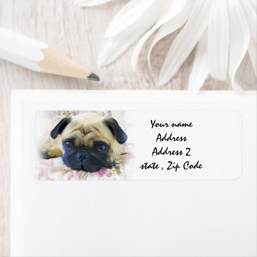 Pug hond etiket (Insitu)