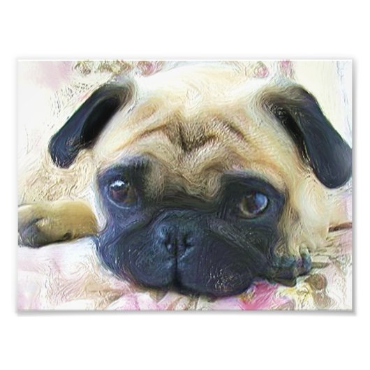 Pug hond foto afdruk (Voorkant)