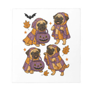 Pug Hond Geest Halloween Griezelig Notitieblok