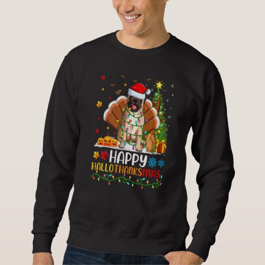 Pug Hond   Gelukkige Pug Hellothanksmas Trui (Voorkant)