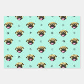 Pug Hond Geschenkverpakkingsset Inpakpapier Vel (Voorkant 2)