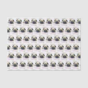 Pug hond giftwrap papieren zakdoekje tissuepapier