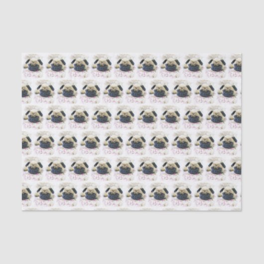 Pug hond giftwrap papieren zakdoekje tissuepapier (Voorkant)