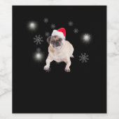 Pug hond grappig in de sneeuw wijn etiket (Enkel label)