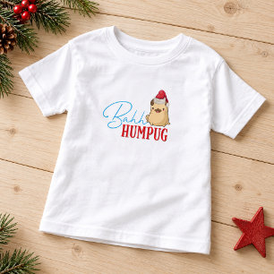 Pug Hond Grappige Bah Humpug Kerstmis Kinder Shirts