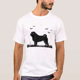 Pug Hond ? Halloween Maan Silhouet Klassiek T-Shir T-shirt