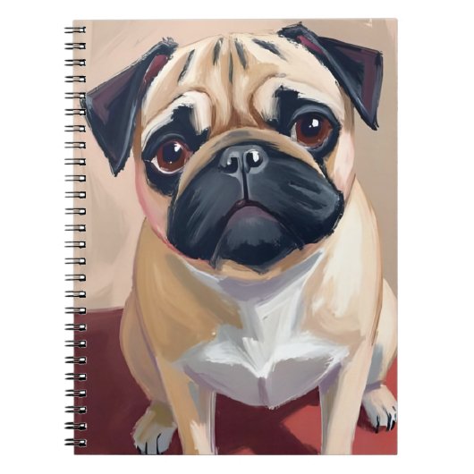 Pug Hond Huisschilderij Notitieboek (Voorkant)