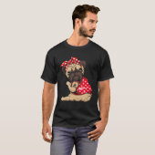 Pug Hond Ik Hou Van Moeder Tattoo T-shirt (Voorkant volledig)