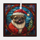 Pug-hond in kerstmuts ornament (Achterkant)