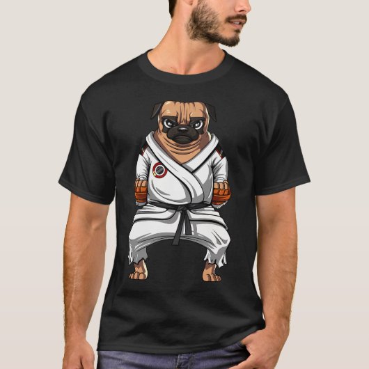 Pug Hond Karate T-shirt (Voorkant)