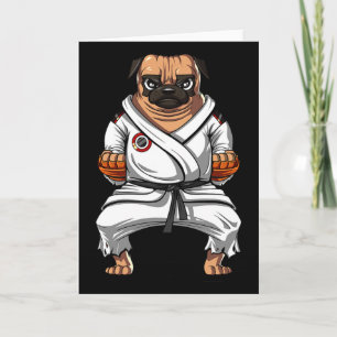 Pug Hond Karate Vechtkunst Kickboksen Jiu Jitsu B Kaart