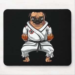 Pug Hond Karate Vechtkunst Kickboksen Jiu Jitsu B Muismat