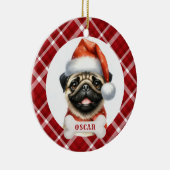 Pug Hond Keramische Cirkel Ornament (Rechts)