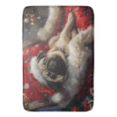 Pug Hond Kerst Festief Badmat (Voorkant Verticaal)