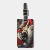 Pug Hond Kerst Festief Bagagelabel (Voorkant verticaal)