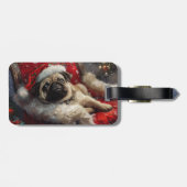 Pug Hond Kerst Festief Bagagelabel (Achterkant horizontaal)