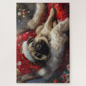 Pug Hond Kerst Festief Legpuzzel (Verticaal)