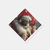Pug Hond Kerst Festiviteit Servet (Hoek)