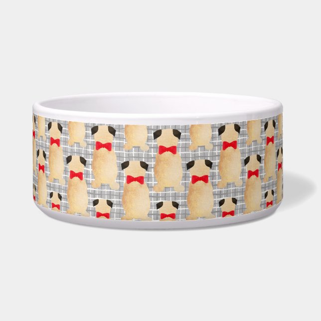 Pug Hond Kerst Keramische Kom (Voorkant)