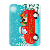 Pug Hond Kerstmis Levering Truck Magneet (Verticaal)