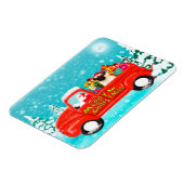 Pug Hond Kerstmis Levering Truck Magneet (Linkerzijde)