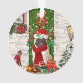 Pug Hond Kerstmis  Ornament (achterkant)