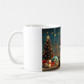 Pug Hond Kerstmis Vintage Strand Koffiemok (Links)