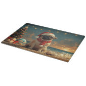 Pug Hond Kerstmis Vintage Strand Snijplank (Hoek)