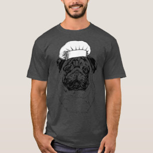 Pug-hond kok chef grappig koken t-shirt