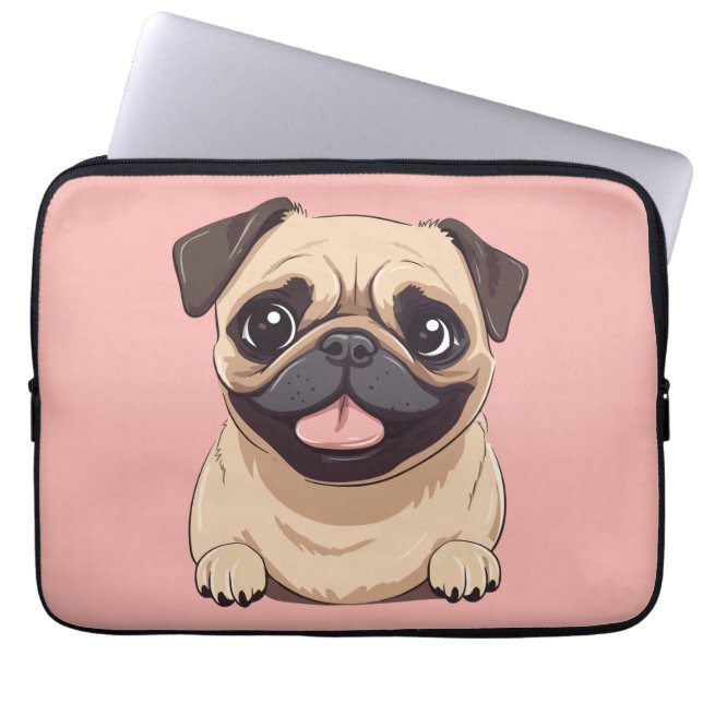 Pug hond laptop sleeve (Voorkant)