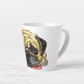 Pug Hond Latte Mok (Rechterhoek)