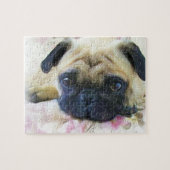 Pug hond legpuzzel (Horizontaal)