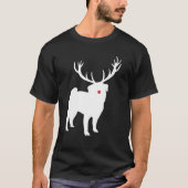 Pug Hond Leuke Puppy Pet Kerst Rendier Antlers T-shirt (Voorkant)