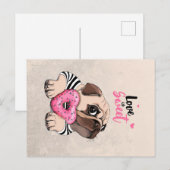 Pug-hond liefde is een leuk cadeau, cadeau idee vo briefkaart (Voorkant / Achterkant)