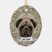 Pug-hond liefdevolle herinnering ornament (Rechts)