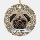 Pug-hond liefdevolle herinnering ornament (Voorkant)