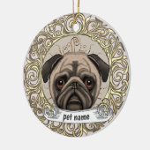 Pug-hond liefdevolle herinnering ornament (Links)