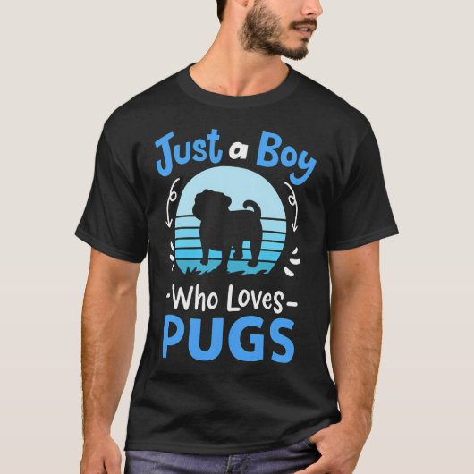 Pug-hond liefhebber retro t-shirt (Voorkant)
