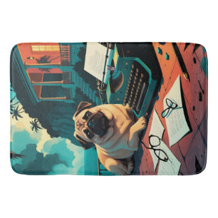 Pug Hond meneer vintage Badmat