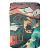 Pug Hond meneer vintage Badmat (Voorkant Verticaal)