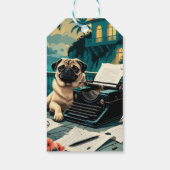 Pug Hond meneer vintage Cadeaulabel (Achterkant)