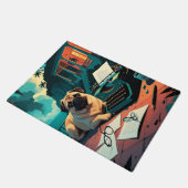 Pug Hond meneer vintage Deurmat (Schuin)