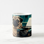 Pug Hond meneer vintage Koffiemok (Center)