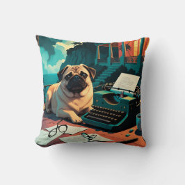 Pug Hond meneer vintage Kussen